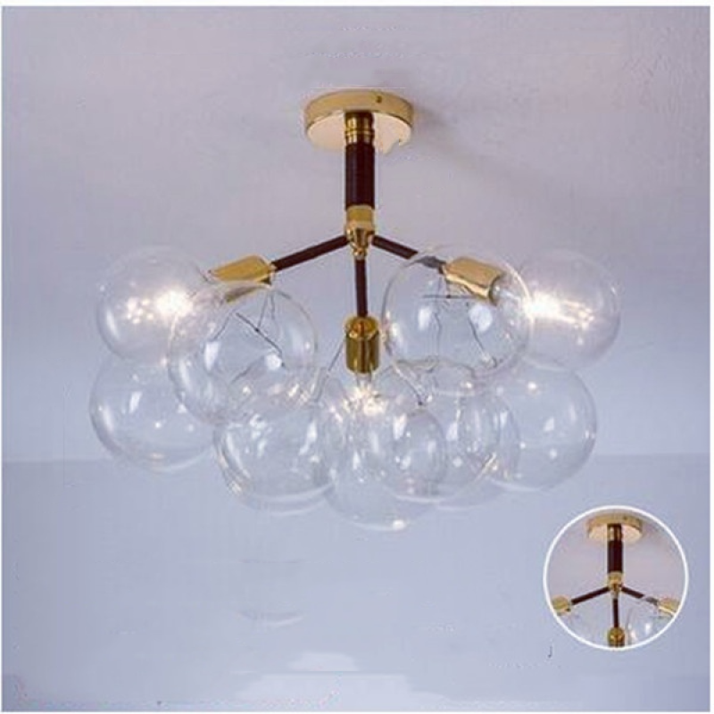 Valentina Nordic Luxury Clear Bubble Pendant Light , White/Black/Coffee - Cueteks