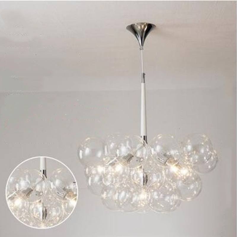 Valentina Nordic Luxury Clear Bubble Pendant Light , White/Black/Coffee - Cueteks