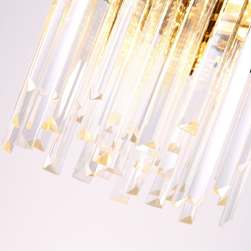 Close-up of illuminated clear crystal rods