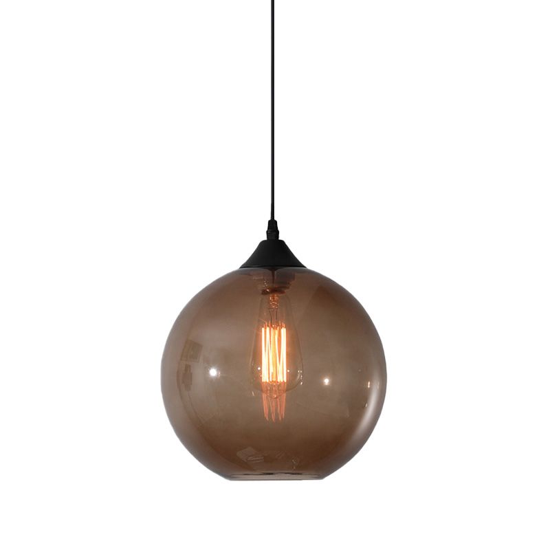 Isolated Coffee tinted glass globe pendant