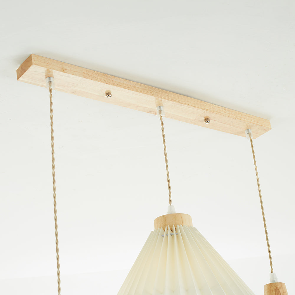 Ozawa Pendant Light Umbrella Shape Art, Wood, White, Bedroom - Cueteks