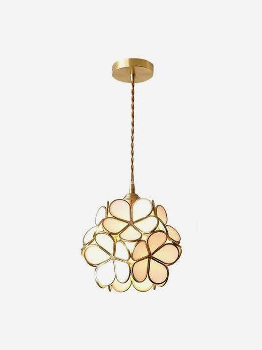 White 20 cm petal-glass option suspended from a twisted cord