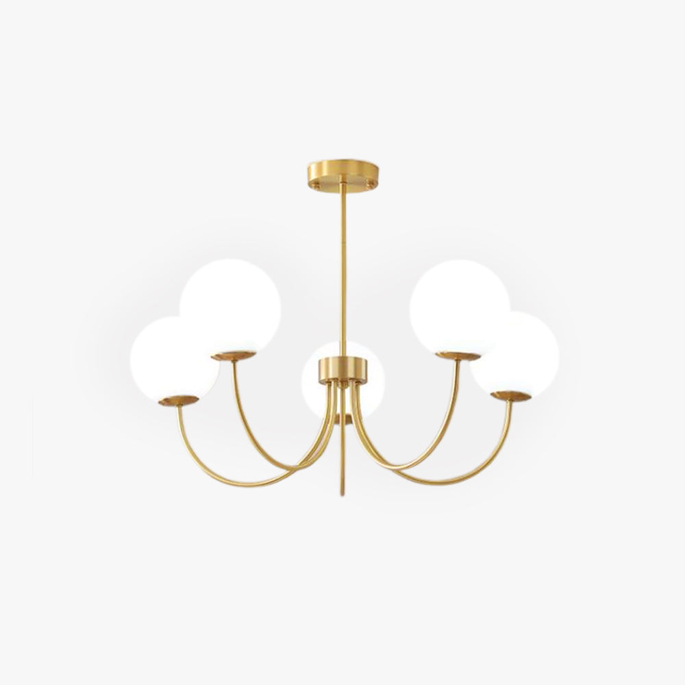 Valentina Modern Ball Bubble Metal/Glass Chandelier, Gold - Cueteks