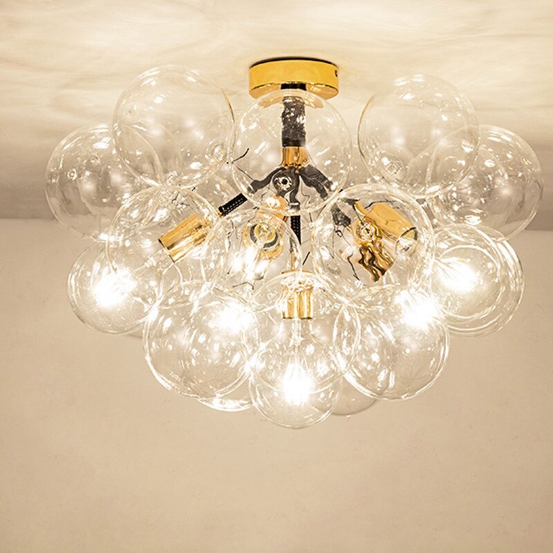 Valentina Nordic Luxury Clear Bubble Pendant Light , White/Black/Coffee - Cueteks