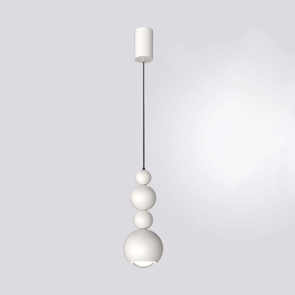 White Muto stacked-sphere pendant hanging from a cylindrical white canopy.