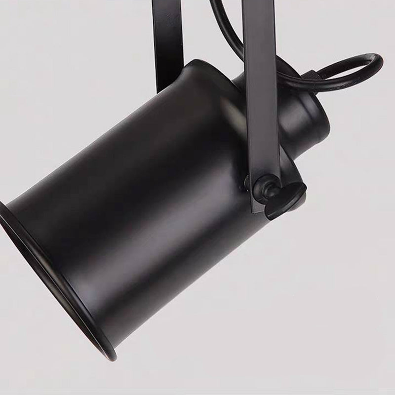 Alessio cylindrical spotlight head with curved support bracket