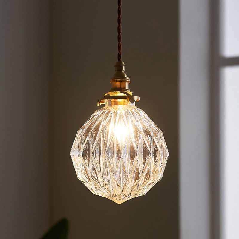 Hailie Style B angular faceted glass pendant