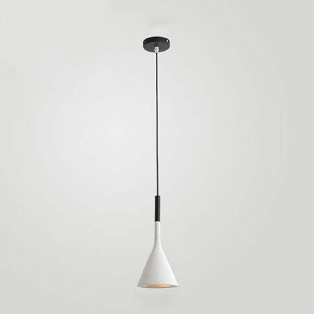 White single metal cone pendant