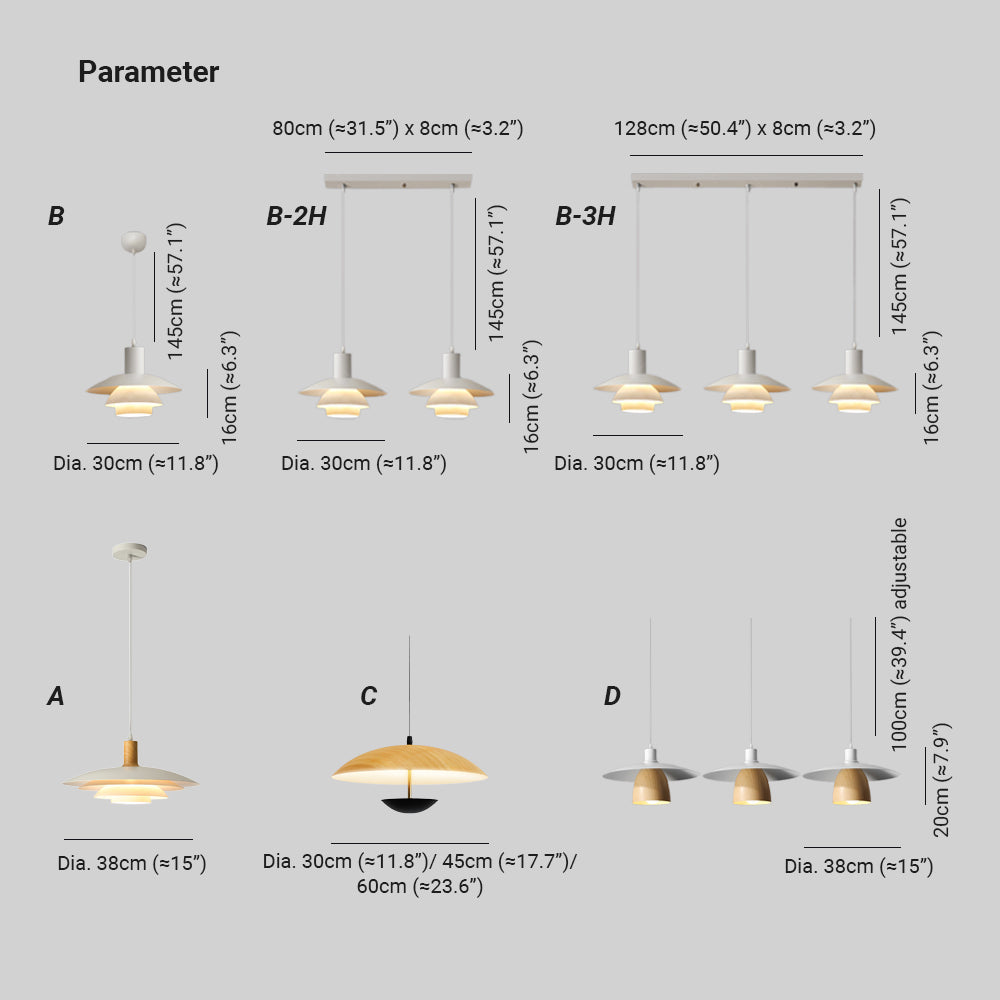 Morandi A B C D size diagram with B bars and C diameters