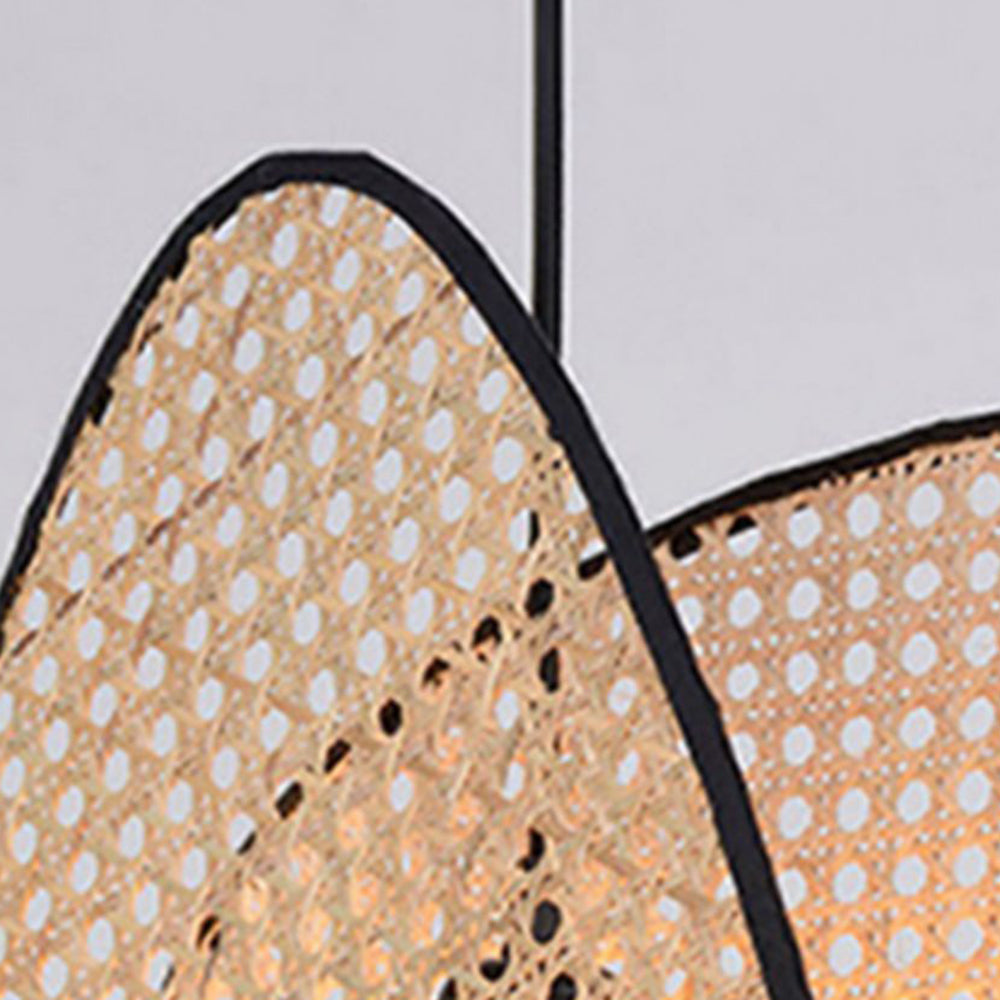 Close view of the upper Ritta panel edges, open weave and black suspension cord.
