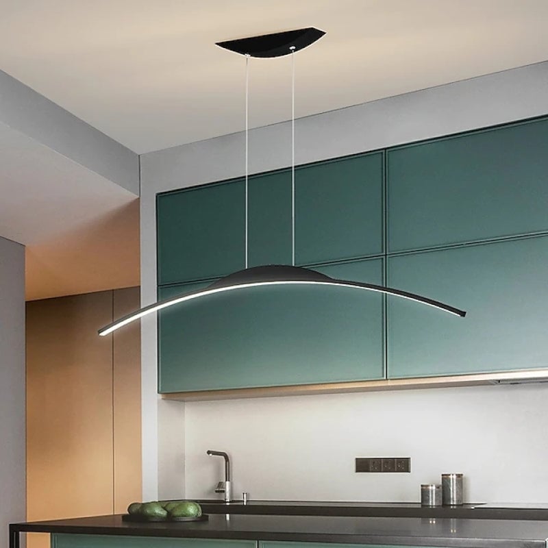 Louise Black remote-dimmable option pictured above a kitchen island