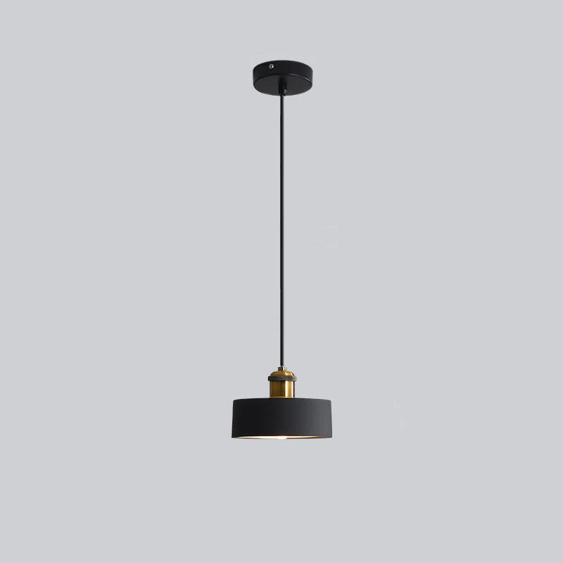 Black Morandi Style C pendant with a cylindrical drum shade.