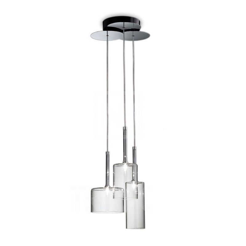 Three-light Kristy cluster with different cylindrical shade proportions.