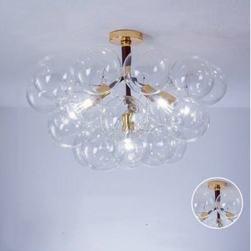 Valentina Nordic Luxury Clear Bubble Pendant Light , White/Black/Coffee - Cueteks