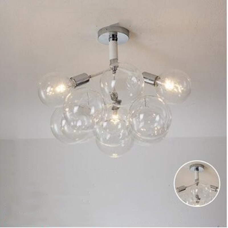 Valentina Nordic Luxury Clear Bubble Pendant Light , White/Black/Coffee - Cueteks