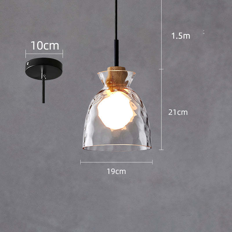 Style A narrow glass pendant size drawing, 19 by 21 cm
