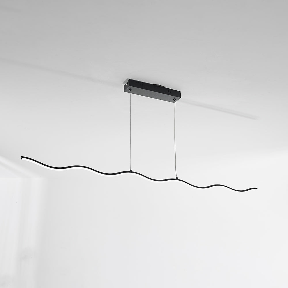 Black wavy body with a continuous white underside, two wires and black canopy