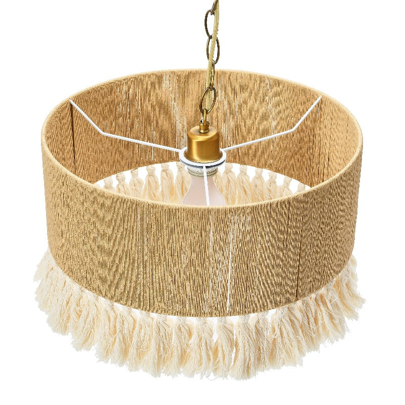 Top view of wide rope shade with central lamp holder