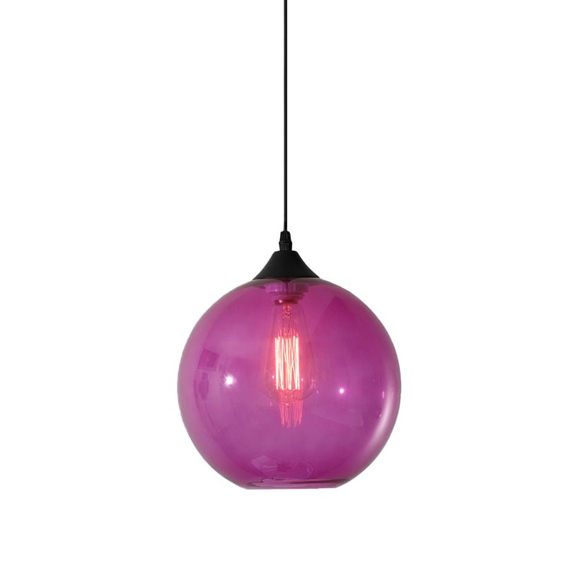 Isolated Purple glass globe pendant