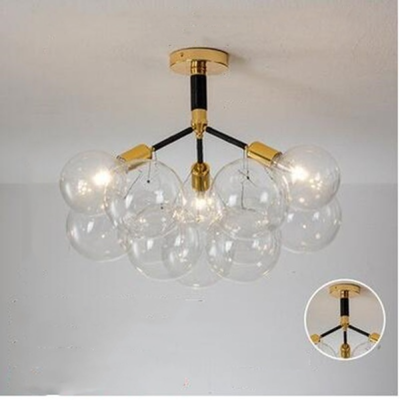 Valentina Nordic Luxury Clear Bubble Pendant Light , White/Black/Coffee - Cueteks
