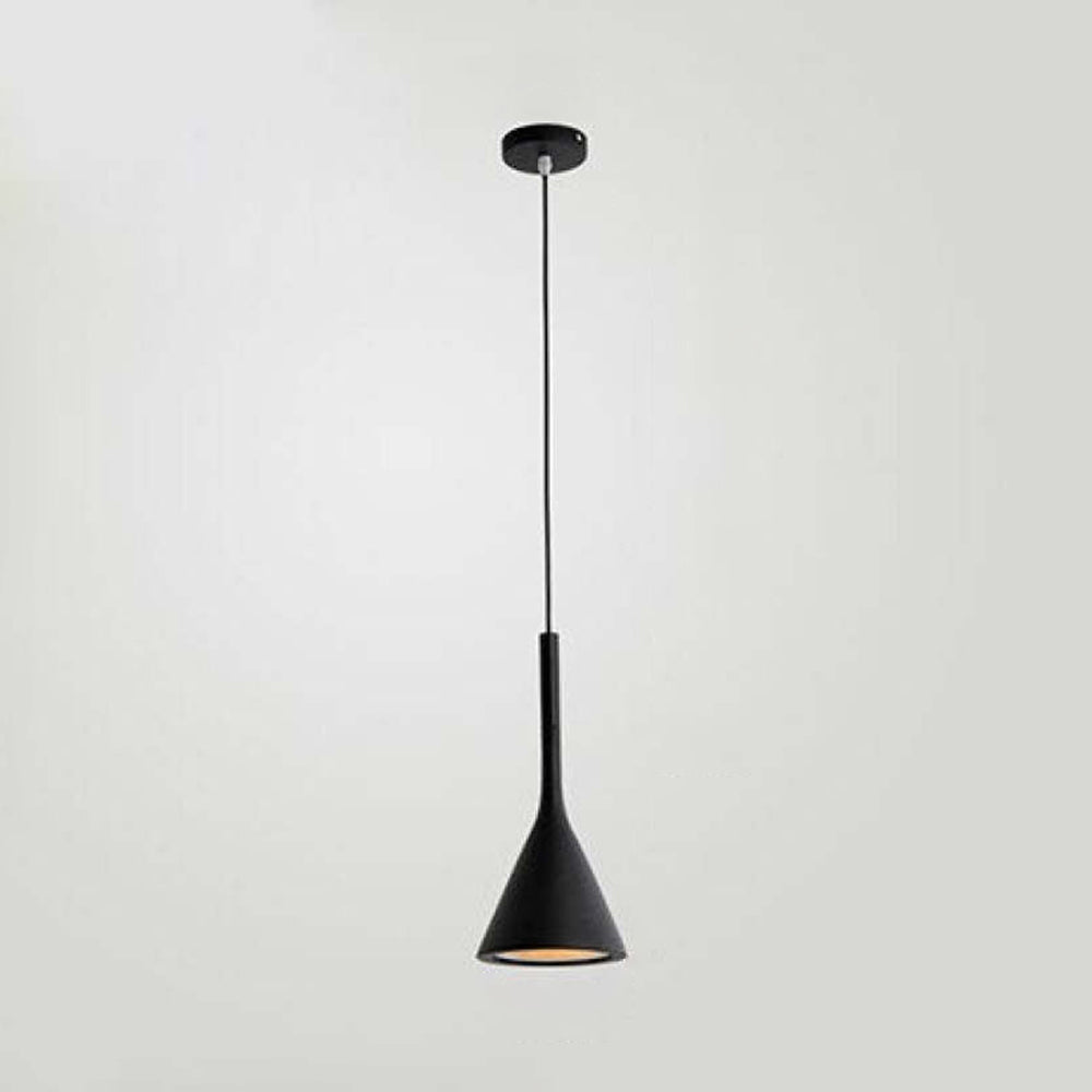 Black single metal cone pendant