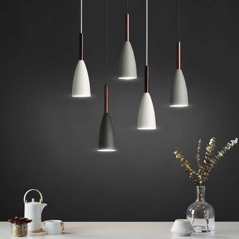 Morandi Kitchen Island Pendant Light Cluster, Wood/Metal - Cueteks