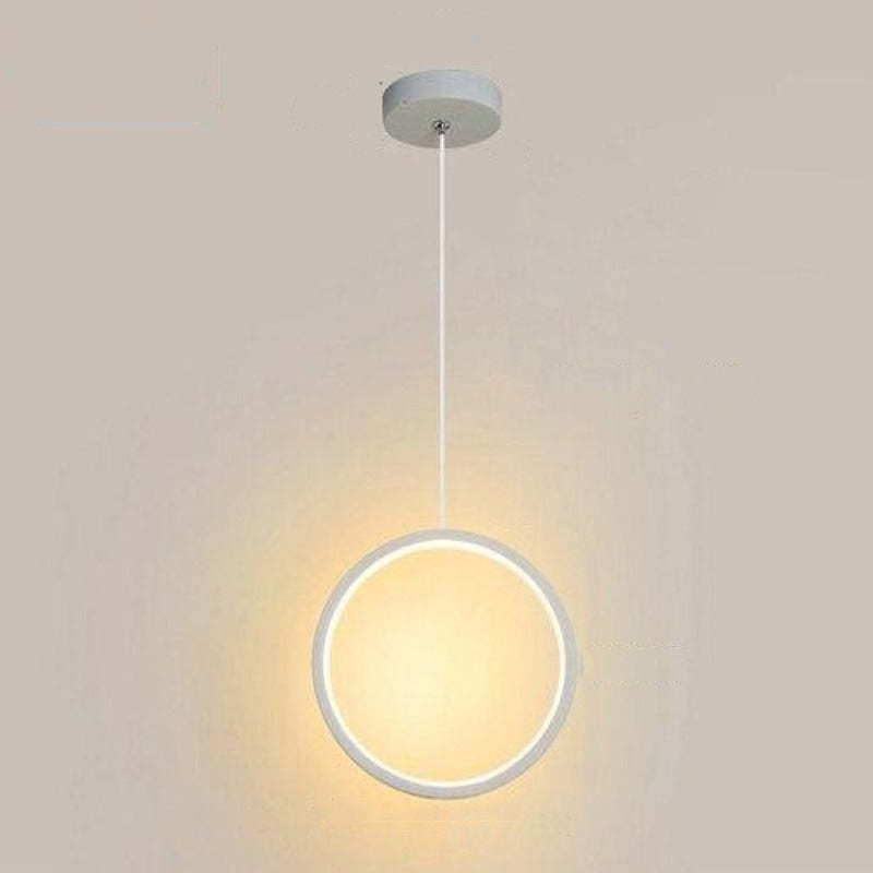 White single illuminated ring pendant