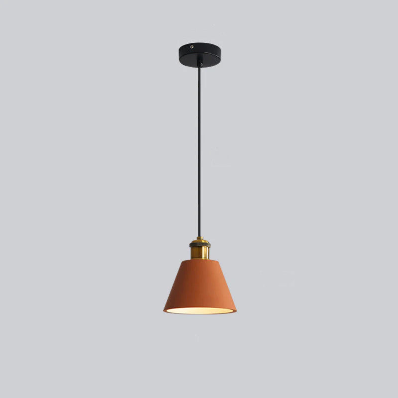 Orange Morandi Style B pendant with a short flared shade.