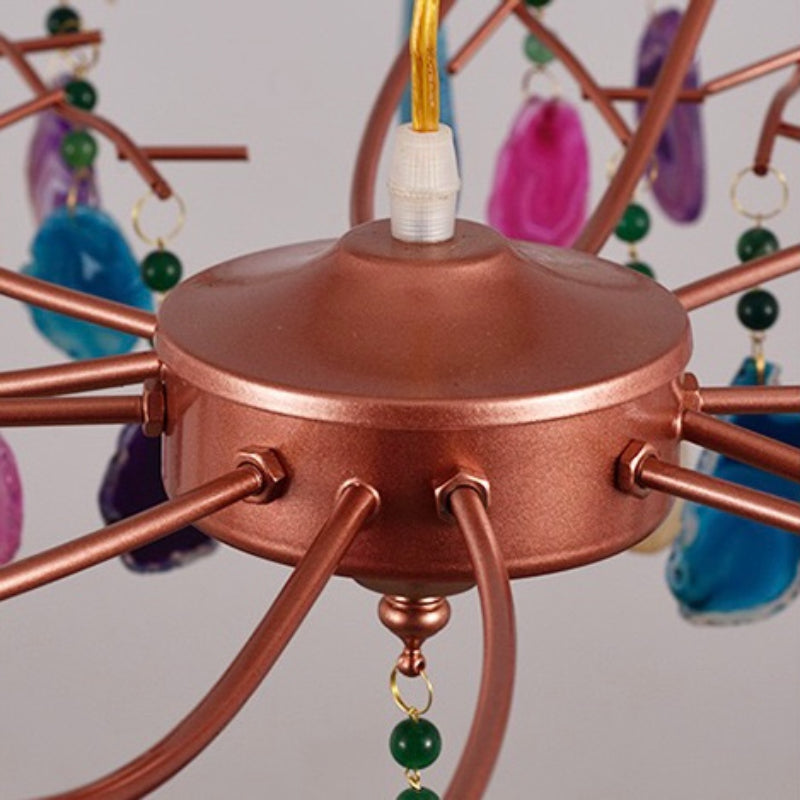 Detail of the Morandi rose-gold-tone central hub and branching metal arms