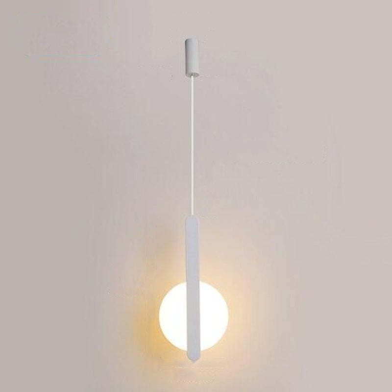 White bar-and-round-light pendant