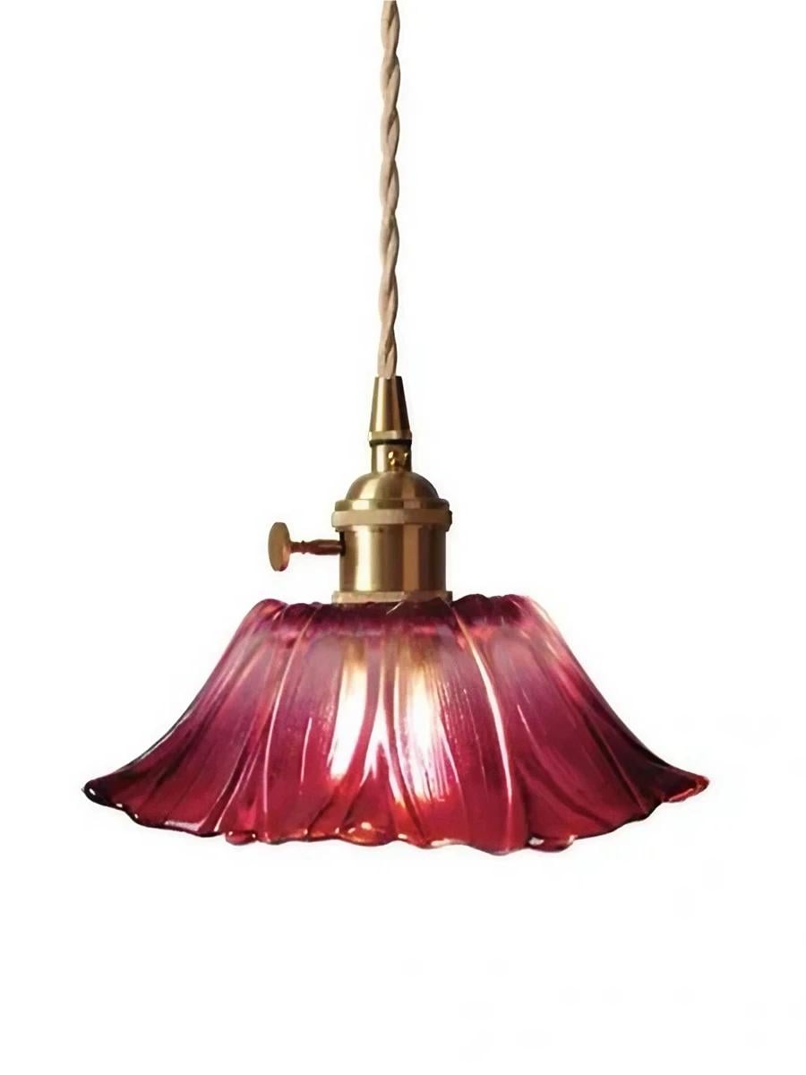 Design A purple lotus glass pendant on white