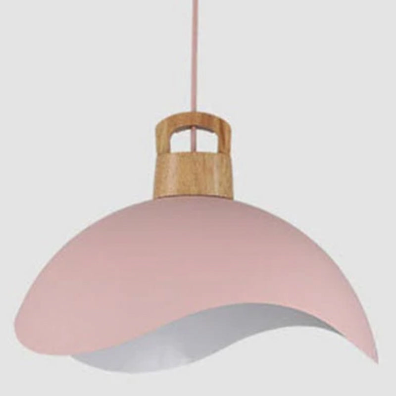 Morandi Colorful Shade Single Pendant Lights, Wood & Metal - Cueteks