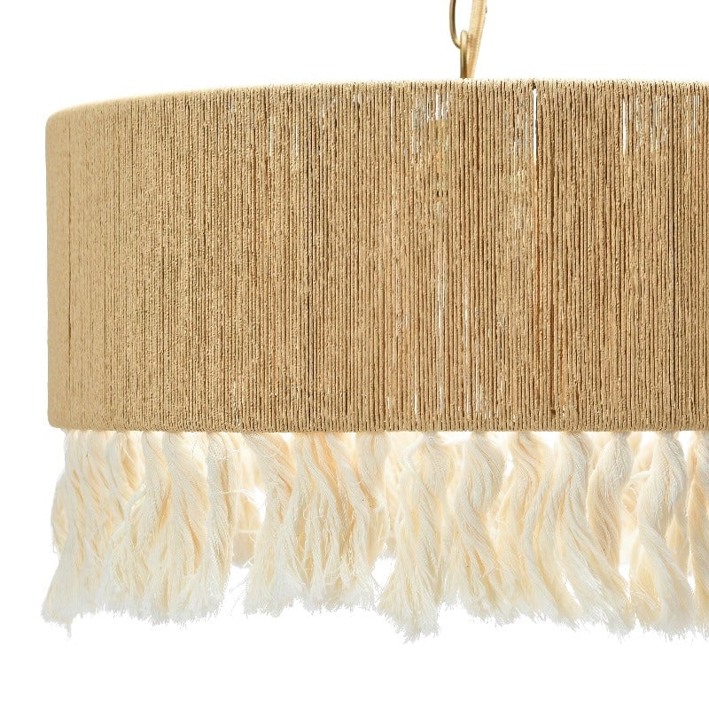 Close view of wide rope drum and fringe