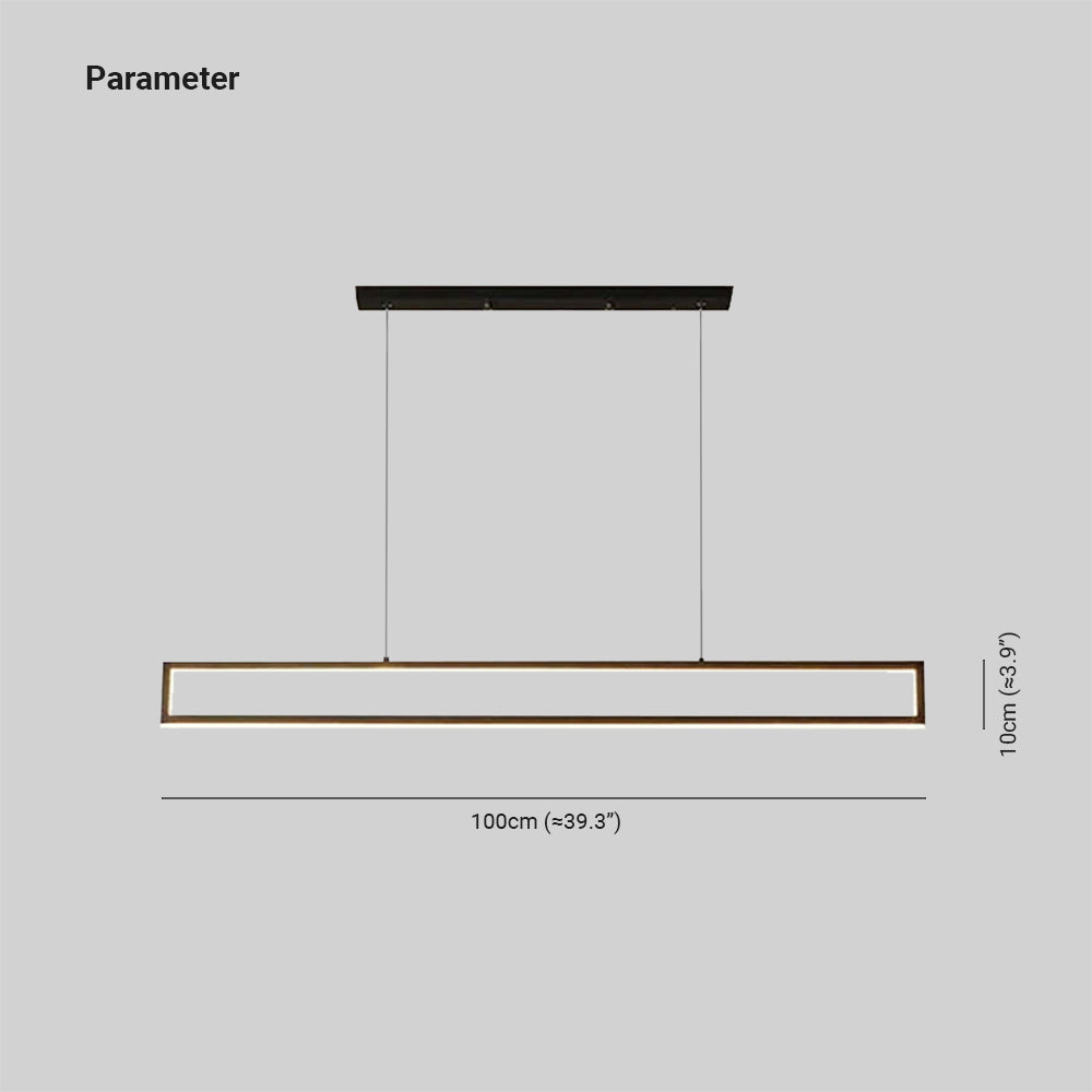 Edge size drawing showing 100 cm frame length and 10 cm height