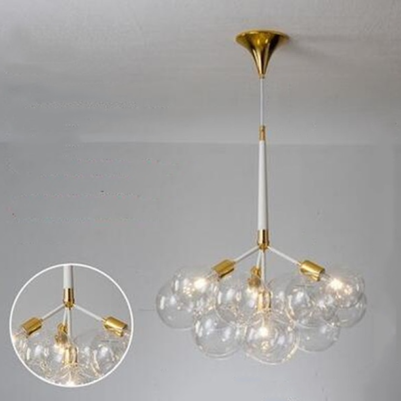 Valentina Nordic Luxury Clear Bubble Pendant Light , White/Black/Coffee - Cueteks