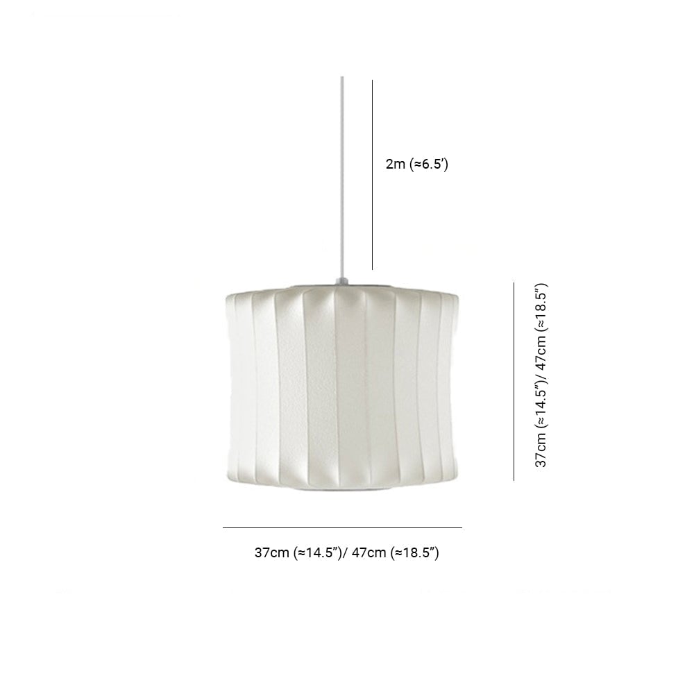 Pleated cylinder diagram with 37 and 47 cm widths