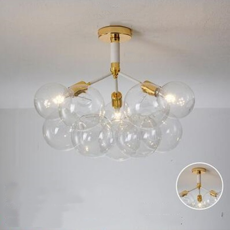 Valentina Nordic Luxury Clear Bubble Pendant Light , White/Black/Coffee - Cueteks