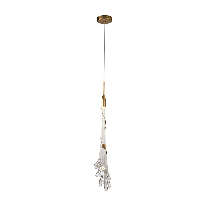 Sanna one-light variant with a single hanging glass flower.