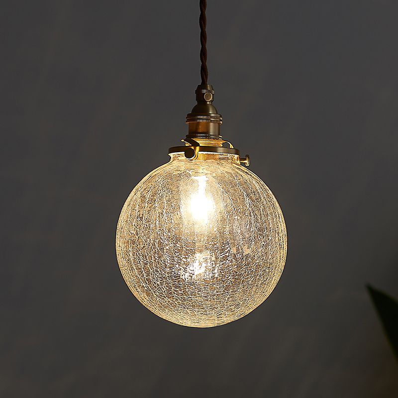 Hailie Style A round textured glass pendant
