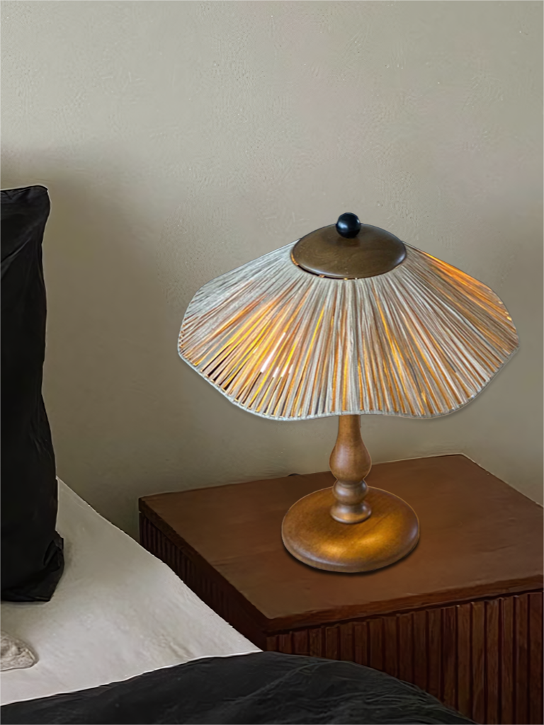 Oakley Lotus Braided Straw Table Lamp - Cueteks