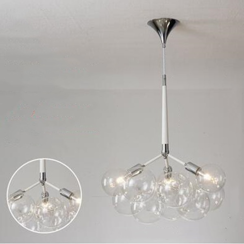 Valentina Nordic Luxury Clear Bubble Pendant Light , White/Black/Coffee - Cueteks