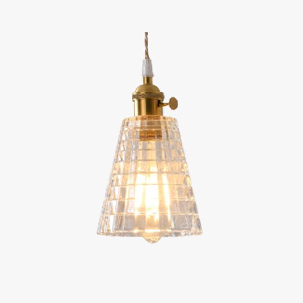 Hailie Art Deco Blown Brass & Glass Pendant Light, 7 Styles - Cueteks
