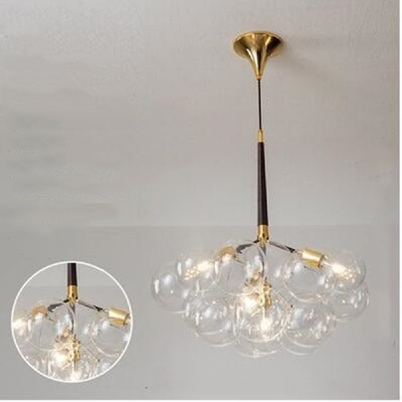 Valentina Nordic Luxury Clear Bubble Pendant Light , White/Black/Coffee - Cueteks