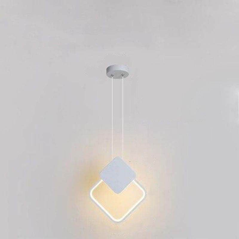 White diamond-outline pendant