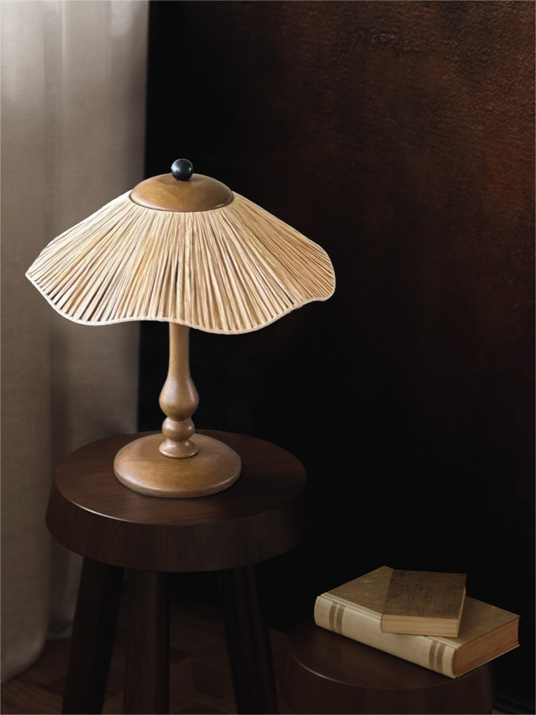 Oakley Lotus Braided Straw Table Lamp - Cueteks