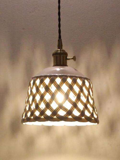 Stylish Ceramic Openwork Woven Pendant Lamp - Cueteks