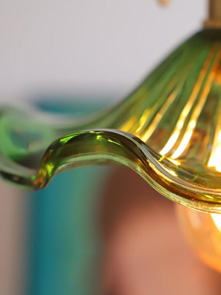 Glass Hibiscus Flower Pendant Light - Cueteks
