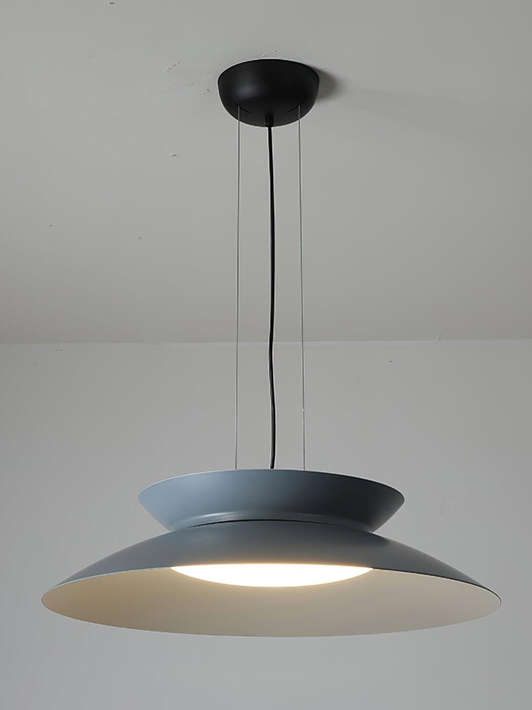 Grey blue Cetra pendant with illuminated centre