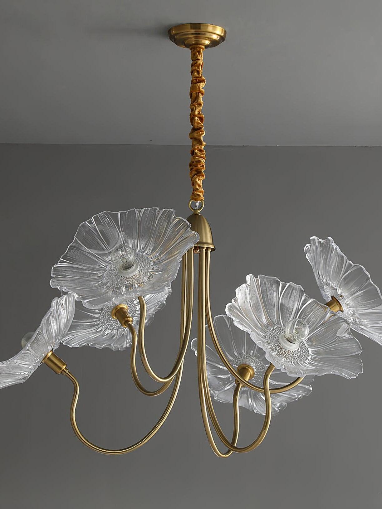 Lotus Leaf Glass Chandelier - Cueteks