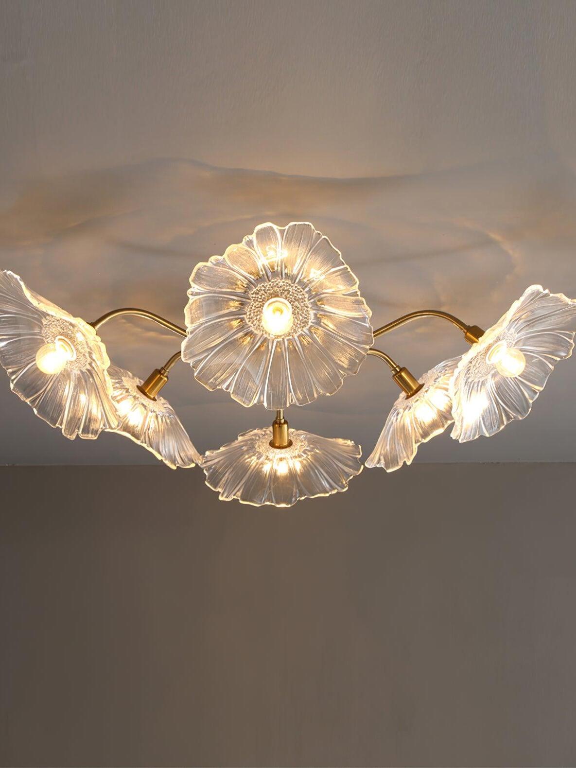 Lotus Leaf Glass Ceiling Lamp - Cueteks